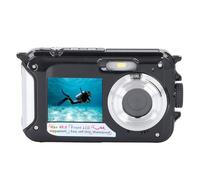 Plyisty Fotocamera Subacquea da 2,7K 48MP, Fotocamera Impermeabile da 10FT con Schermo Posteriore da 2,8 Pollici e Schermo Anteriore da 1,8 Pollici, Rilevamento Intelligente dei Volti,