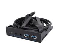 Plyisty Hub del Pannello Frontale USB da 10 Gbps, 3,5 Pollici da 19pin a USB3.0 Tipo C con Suono HD per Computer PC, Supporta Scanner, Stampanti, Telecamere, Altoparlanti, Tastiere,