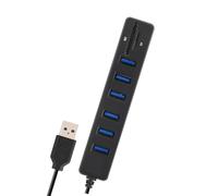 Plyisty Hub USB, Splitter USB 2.0 a 3 o 6 Porte con Lettore di Schede SD TF, Plug and Play per Computer Portatile (WisoqueqXK-B-8)