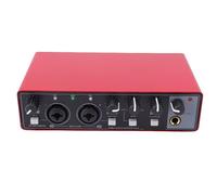 Plyisty Interfaccia USB C, Scheda di Registrazione a 24 Bit 192kHz con Preamplificatore Trasparente e Ingresso Hi Z, per Streaming Vocale di Chitarra per PC (rosso)