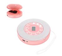 Plyisty Lettore CD Bluetooth Portatile con Altoparlante, Microfono Integrato e Lettore Musicale CD Ricaricabile, Anti-salto, Registrazione su unità USB, per Viaggi in Auto a Casa (PINK)