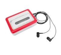 Plyisty Lettore di Cassette Portatile Convertitore da USB a MP3 Altoparlante Integrato, Jack per Cuffie da 3,5 Mm, Uscita AUX, Doppia Alimentazione, Supporta la Registrazione su Disco (rosso)