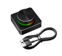 Plyisty Manopola di Controllo del Volume RGB Controller Multimediale Quadrante Multimediale Mixer con Pulsanti Personalizzabili Rotazione a 360° USB Tipo C Plug Play per Computer PC