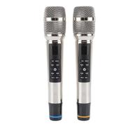 Plyisty Microfoni Wireless, Microfono Dinamico a Cordone Portatile in Metallo con Ricevitore Ricaricabile, Incorporato, Microfono Set per Karaoke, Canto, Matrimonio, DJ, Festa, Parlato