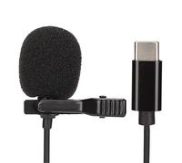 Plyisty Microfono Lavalier, Microfono con Clip da Bavero di Tipo C, Microfono Professionale a Condensatore Omni Piccolo Lav, Microfono con Cancellazione del Rumore per YouTube Vlog ASMR