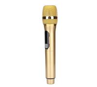 Plyisty Microfono Wireless, 1 per 1 Microfono Palmare da 600 Hz a 800 KHz Microfono Karaoke con Schermo LED, per Canto Karaoke, Matrimonio, DJ, Festa, Discorso, Chiesa (GOLD)