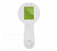 Plyisty Microscopio Digitale Portatile, Ingrandimento 500x, Schermo da 2,4 Pollici con 16 Luci LED per L'osservazione della Natura, Valutazione dei Gioielli (White)