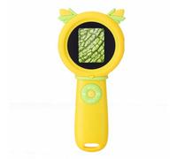 Plyisty Microscopio Digitale Portatile per Bambini, Ingrandimento 1000x con Schermo da 2 Pollici e 8 Luci LED Regolabili, per L'osservazione di Piante Rocciose (YELLOW)