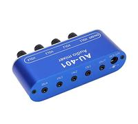 Plyisty Mini Mixer Audio, Amplificatore per Cuffie con Mixer Stereo a 4 Ingressi e 1 Uscita, Cc 5-12 V, con Jack per Cuffie 3,5 Mm, Controllo Individuale del Volume di Ciasscuna Via Via