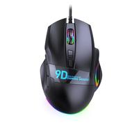 Plyisty Mouse da Gioco RGB, 7 Effetti di Luce Dinamici 16,8 Milioni di Colori 9 Pulsanti Programmabili Tasso di Polling Regolabile da 12000 DPI, con Design Ergonomico Sagomato, per