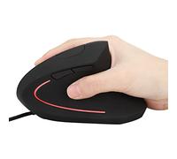 Plyisty Mouse Verticale Ergonomico, Mouse da Gioco Ottico Regolabile 6D 800-3200 DPI con Indicatori LED, 4 velocità DPI e 6 Pulsanti per Ufficio e Gioco (BLACK)