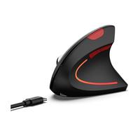 Plyisty Mouse Verticale Wireless Ergonomico 2.4G e BT5.1 Connessione, Design 2400 Dpi con Illuminazione a 7 Colori per Comodi Lavori D'ufficio, Lunga Durata della Batteria (BLACK)