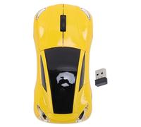 Plyisty Mouse Wireless a Forma di Auto Sportiva, Mouse da Gioco Ottico Ergonomico 1600 DPI 2,4 GHz con Ricevitore USB per PC Portatile Mac (YELLOW)