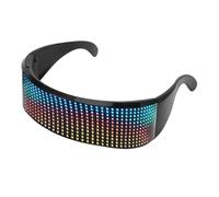 Plyisty Occhiali LED, Occhiali Illuminati RGB Controllati da APP Bluetooth, a Matrice LED Programmabili per Festival Musicali per Feste Cosplay, Illuminati Personalizzabili
