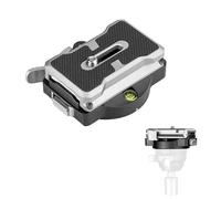 Plyisty Piastra a Sgancio Rapido per Fotocamera con di Bloccaggio Automatico, Base Verticale e Orizzontale per Cursore con Testa a Sfera per Treppiede, Supporto Compatibile Arca Swiss (BLACK)