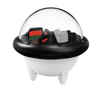 Plyisty Porta del Caso della Scheda di Gioco per Interruttore 2 OLED Lite, 10 Slot a Cartuccia, Copertura Trasparente e Design Rotabile a 360 ° per la Visualizzazione, Organizzazione, (nero bianco)