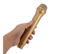 Plyisty Prop di Microfono Finto in Plastica, Giocattolo per Microfoni Fingi di Bambini, per Fase di Karaoke, Bomboniere di Feste di Compleanno o Gioco di Costumi (GOLD)