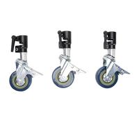 Plyisty Ruote 3 Pacchetti C con Blocco del Freno, Ruote Leggere Fotografiche, Rotelle Girevoli a 360 ° in Metallo a 360 ° per un Supporto per la Luce 25 Mm