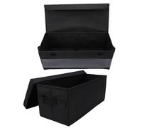 Plyisty Scatola Porta CD da 2 Pezzi con Manici e Coperchi, Contiene 200 CD Nelle Custodie, Organizer Impilabile per 70 Custodie Slim e 35 Standard, per Nastri DVD (Trasparente+Nero)