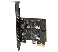 Plyisty Scheda di Espansione PCIe A USB 3.2 Scheda Montente Ad Alta velocità da 5 Gbps A Doppia Porta per Winxp 8 10 11, Supporto per (Scheda nera 19PIN)
