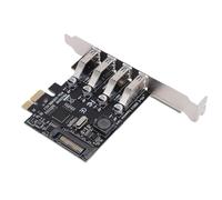 Plyisty Scheda di Espansione PCIe USB 3.0, Scheda Aggiuntiva SuperSpeed a 4 Porte da 5 Gbps con Tecnologia Autoalimentata, per 11 10 8 7 Vista PC Desktop Workstation NAS