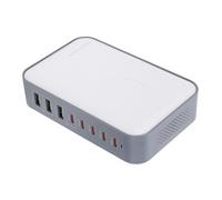 Plyisty Stazione di Ricarica USB da 200 W, Hub di Ricarica da Tavolo a 8 Porte con Ricarica Rapida PD da 100 W per Telefono, Tablet, Laptop (Spina europea)