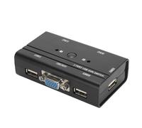 Plyisty Switch KVM VGA a 2 Porte, Switcher USB per 2 Computer Condividi 1 Monitor Tastiera Mouse Stampante, Switch KVM con 2 Cavi KVM
