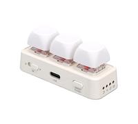 Plyisty Tastiera Macro Bluetooth e USB a 3 Tasti con Retroilluminazione RGB, Programmabile per Copiare e Incollare, Girapagina per Lettore Elettronico, Mini Tasto di Scelta Rapida (WHITE)