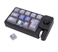 Plyisty Tastiera Meccanica Con Macro Programmabili, Cablata/2,4Ghz/BT, Tastiera A 12 Tasti Utilizzabile Con Una Sola Mano Con Rotella Di Scorrimento, Controllo Tramite Joystick, RGB