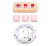 Plyisty Tastierino a 3 Tasti, Tastiera Meccanica Retroilluminata RGB Programmabile USB Bluetooth con Tasti Macro Personalizzabili, per PC Portatile da Gioco (PINK)