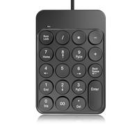 Plyisty Tastierino Numerico Con Cavo USB, Tastierino Numerico A 19 Tasti Con Tasti Rotondi, Base Antiscivolo, Design Ergonomico Per Commercialisti, Calcolo, Ufficio, Viaggi, Casa