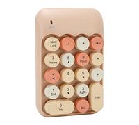 Plyisty Tastierino Numerico Wireless 2.4G, Tastierino Numerico Colorato Carino, Tastierino Rotondo 18 Tasti Tastierino Numerico Portatile per contabilità Finanziaria (Colore del tè al