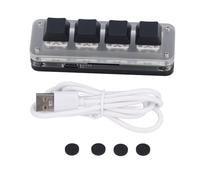 Plyisty Tastierino PC USB con una Sola Mano, Tastierino Meccanico a 4 Tasti con Interruttore Rosso, Scelta Rapida Personalizzata Programmabile, per Giochi, Ufficio, Musica,