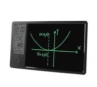 Plyisty Tavoletta LCD da 9,5 Pollici, Lavagna LCD Cancellabile per Bambini e Adulti con Display per umidità della Temperatura, Calendario da Tavolo, per Ufficio Domestico (Black)