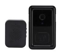 Plyisty Telecamera per Campanello Wireless, Acquisizione Video con Visualizzazione Dalla Testa Ai Piedi Rilevamento Umano Intelligente WiFi 2.4G, con Voce, per la Sicurezza Domestica (BLACK)