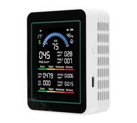 Plyisty Tester Dell'indice della qualità Dell'aria WiFi Visualizzazione dei Dati in Tempo Reale 10 in 1 CO2 CO TVOC HCHO PM2.5 PM10 PM0.3 per Box/Cover Intelligenti Bianco