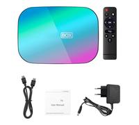 Plyisty TV Box, Set Top Box da 4 GB RAM 8K con Doppio WiFi 2.4G 5G Bluetooth, Processore Quad Core S905X3 per L'intrattenimento Domestico (4+128G Norma europea)