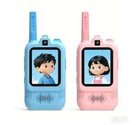 Plyisty Videocitofono per Bambini, Walkie-Talkie con Schermo da 2 Pollici e Doppia Fotocamera per Chat Faccia a Faccia, Radio Talkie Wireless con Portata di 500 M per Ragazzi e Ragazze