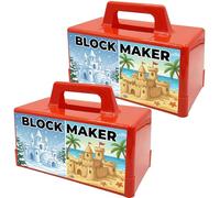 Plzoslly 2 blocchi da costruzione con forte di neve, castello di sabbia da spiaggia, castello di neve, mattoni, giocattoli da spiaggia per l'inverno e l'estate all'aperto (rosso)