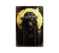 PLZWSUF Gesù Cristo Pittura Decorazione da Parete Art Metallo Tin Poster Moderno Bar Decorations30x20cm