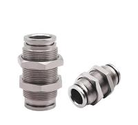 PM 304 Stainless Steel Bulkhead Quick Connector:Securely Hose And Gas Pipes Pneumatic Fitting In Various Sizes(4mm-16mm)(PM-10)