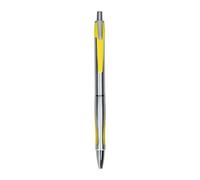 PM Bingo - Penna a sfera a pressione, 0,7 mm, colore: argento/giallo