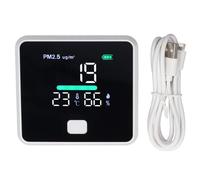 PM2.5 Monitoraggio del rilevatore di umidità a temperatura interno Accuratezza elevata portatile per la classe Lightweight Office di viaggio per viaggi per viaggi USB Batteria