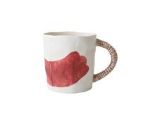 Pm2N4o6qRs Tazza da caffè Tazza in ceramica smaltata rossa testurizzata dipinta a mano