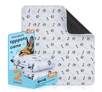 PmakeEorT Tappetini Lavabili per Cani 60x90 cm, 2 Pezzi Lavabili Traversine Cani, Tappetini Assorbenti per Cani A Prova di Perdite e Antiscivolo, Asciugatura Rapida