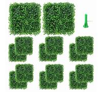 Pmandgk 12 confezioni di siepi in bosso artificiale da 25,4 x 25,4 cm, con fascette, pannello verde