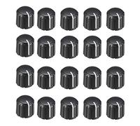Pmandgk 20 manopole rotanti per potenziometro in plastica da 15 x 13,5 mm, con diametro di 6 mm, tipo D, per chitarra e volume.