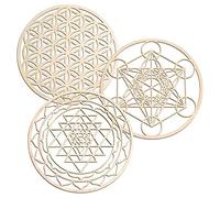 Pmandgk 3 Pezzi/Set Set di Arte della Parete della Geometria Sacra Arte della Parete nel Legno, Arte della Geometria Sacra, Scultura, Decorazioni da Parete per la Decorazione Domestica