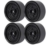 Pmandgk 4 pezzi in metallo 1,9 Beadlock per 1/10 Rc Crawler Axial Scx10 90046 Trx4 D90, nero