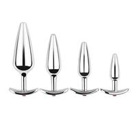PMBNCF 4 pezzi set di tappi anali in metallo in acciaio inossidabile, tappi anali a sfera con base a barra a T, tappi anali, dildo anale, tappi anali, punto G, giocattoli sessuali bondage for uomini e